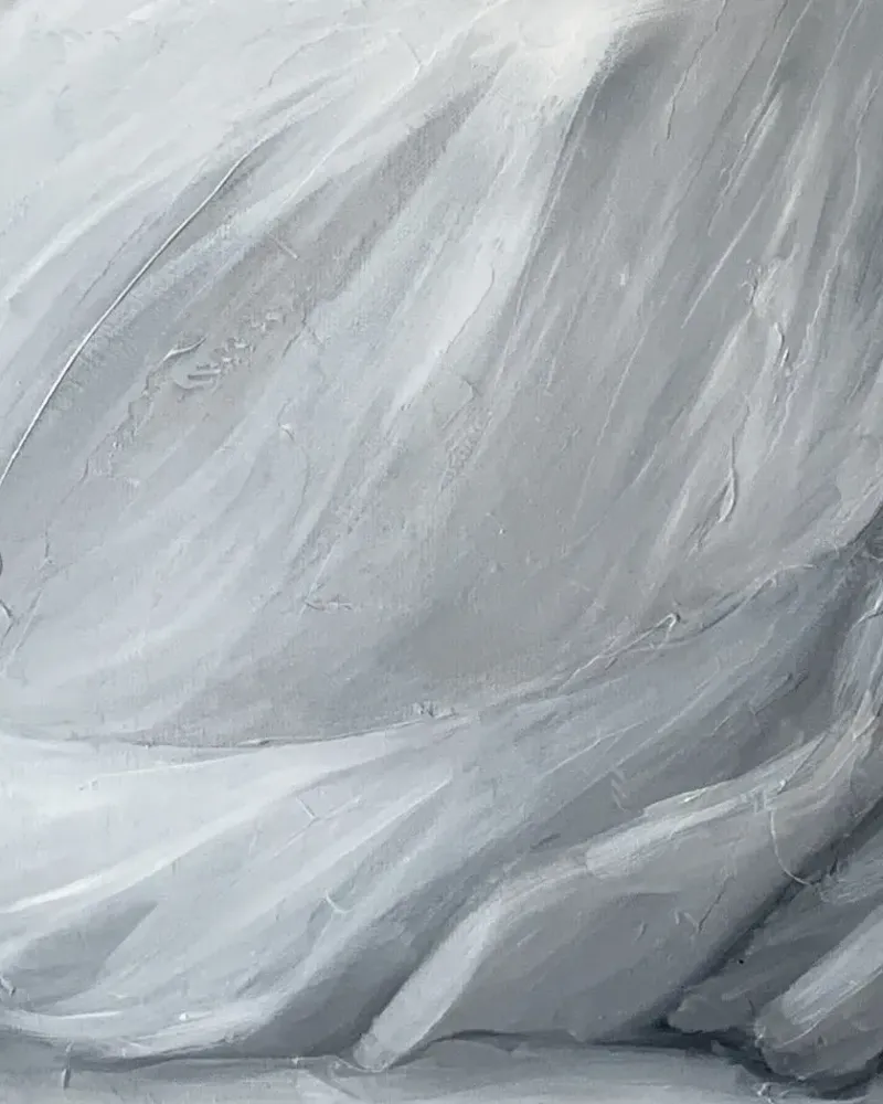 Бело-серая фактурная картина. Картина маслом 80×100 см — 80×100 см