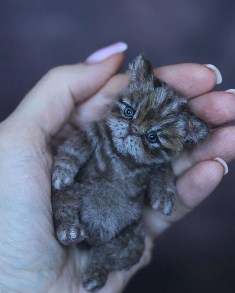 Котенок тедди 9,5 см, серый — Серый