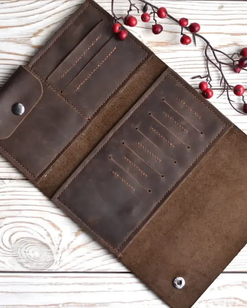 Кожаный кошелек женский Crazy chocolate — Основной