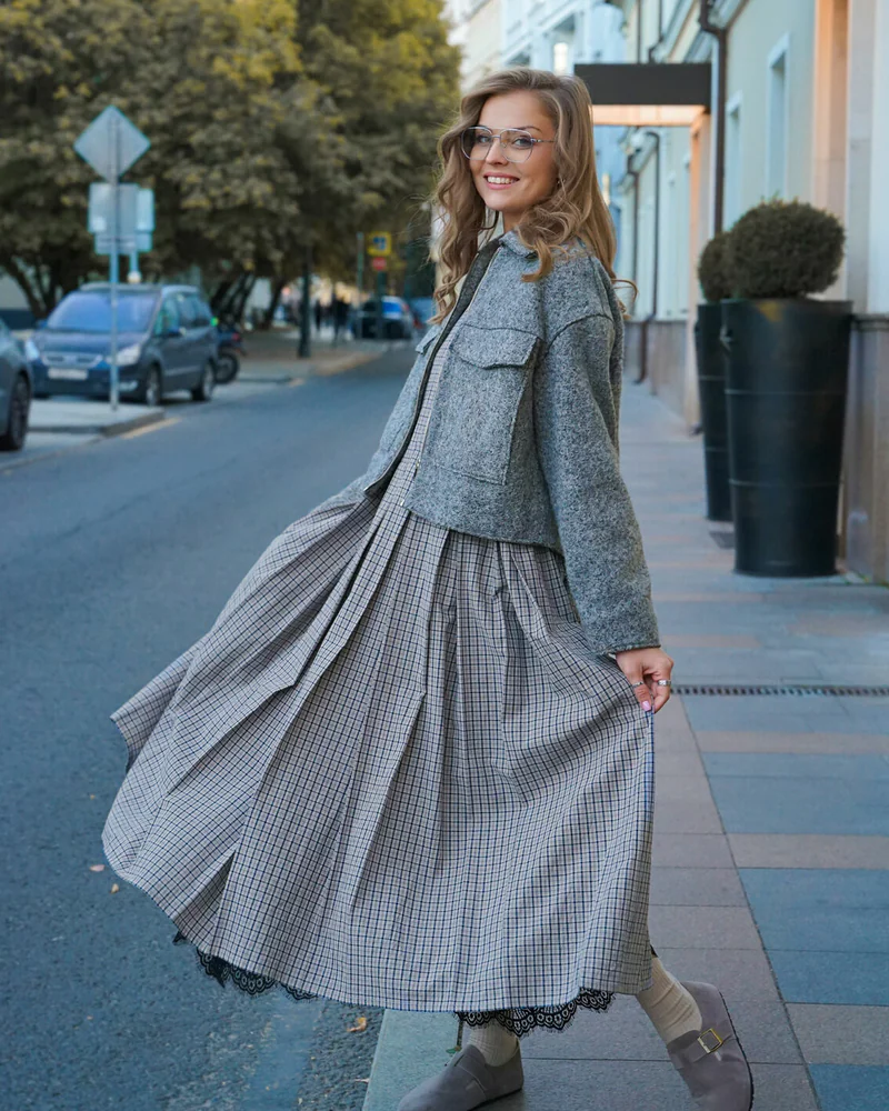 Платье из хлопка Stoune Washed в клетку