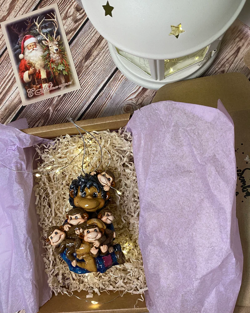 Ёлочная игрушка «Обезьянки»