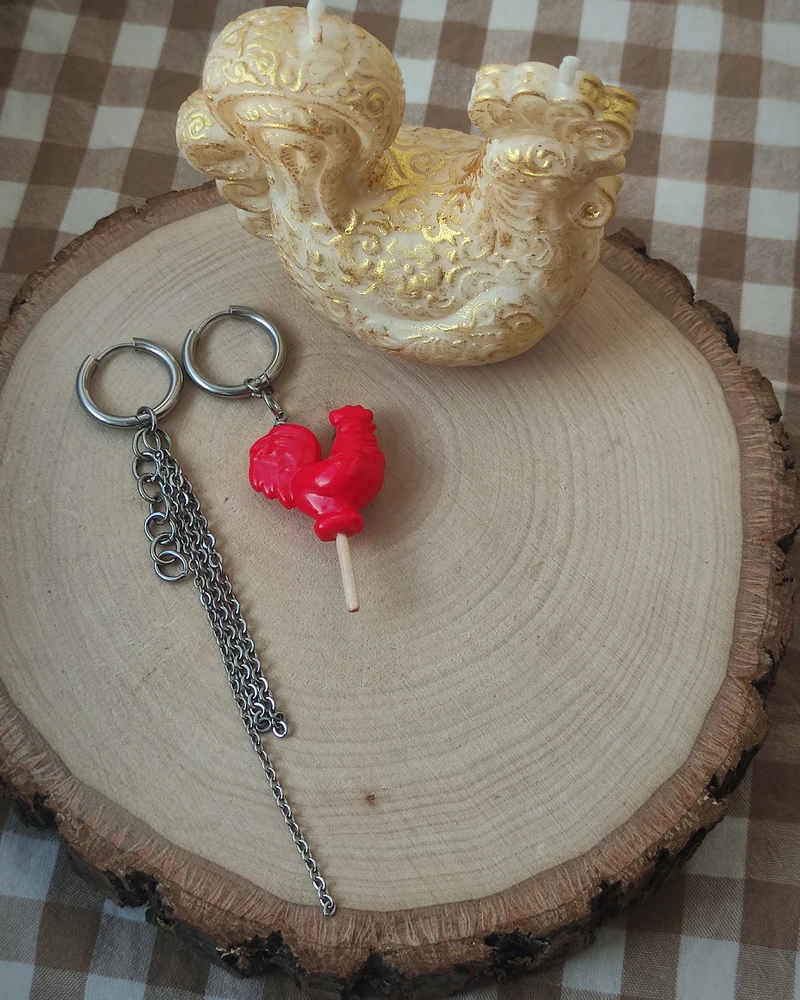 Серьги с петушком