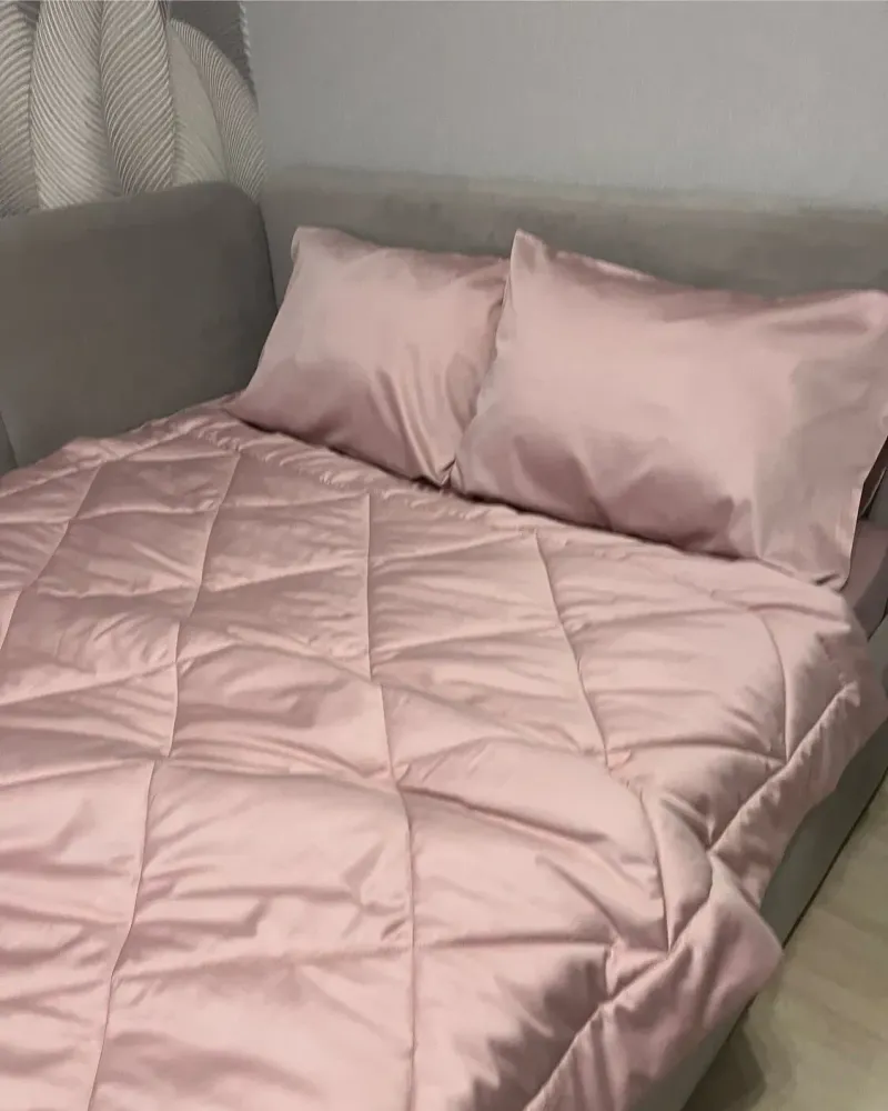 Постельное бельё со стёганым одеялом из сатина люкс, 100% хлопок