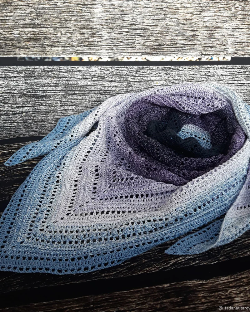 Бактус крючком из хлопка, мультиколор