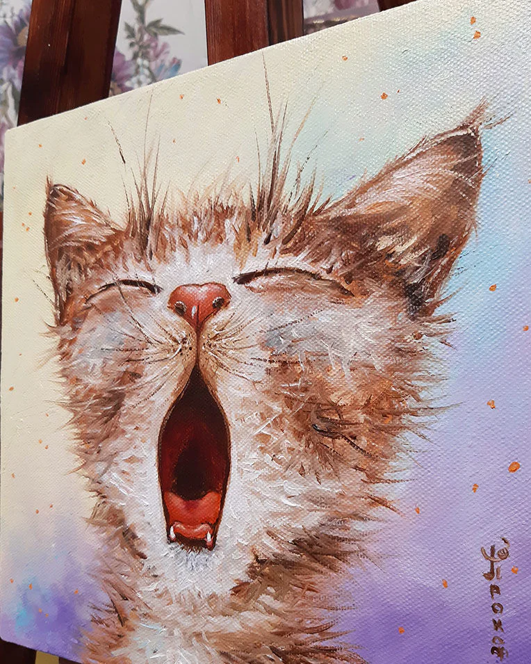Картина с котенком, смешной кот Картина в детскую