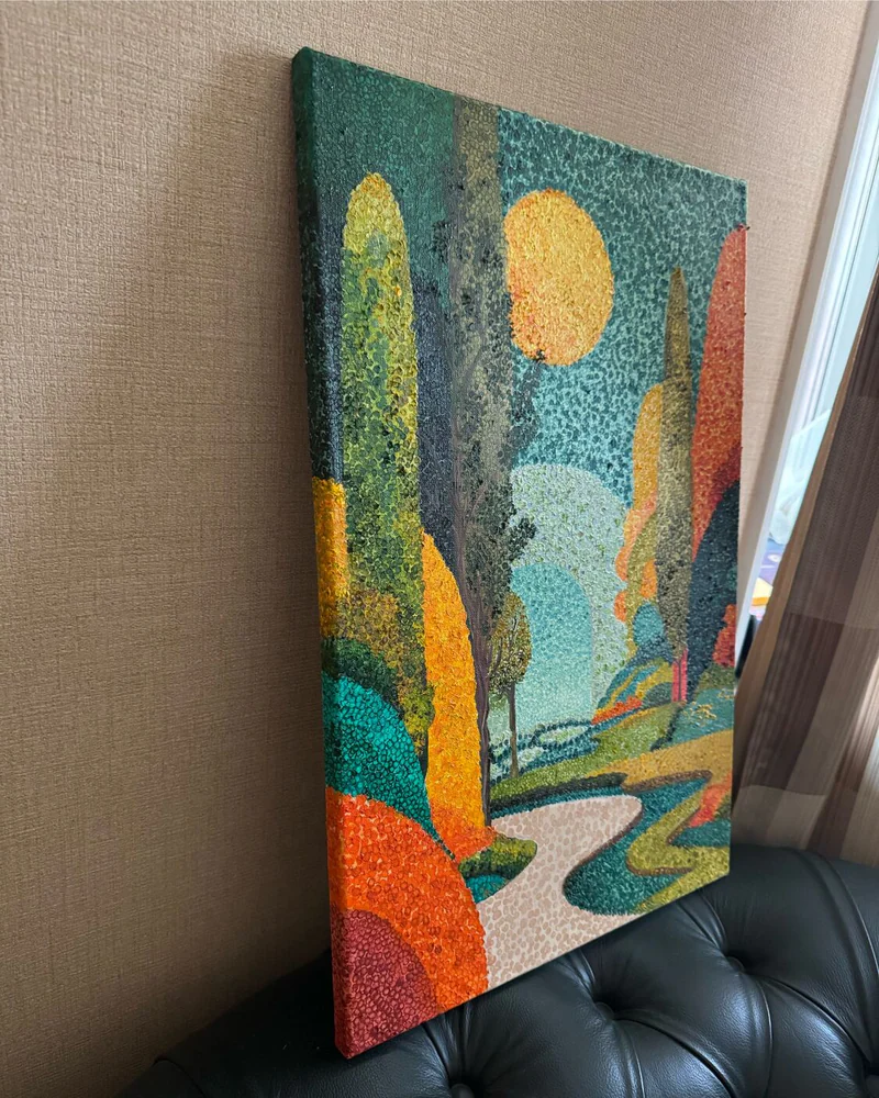 Картина маслом Пейзаж пуантилизм 40×60 — Оригинал