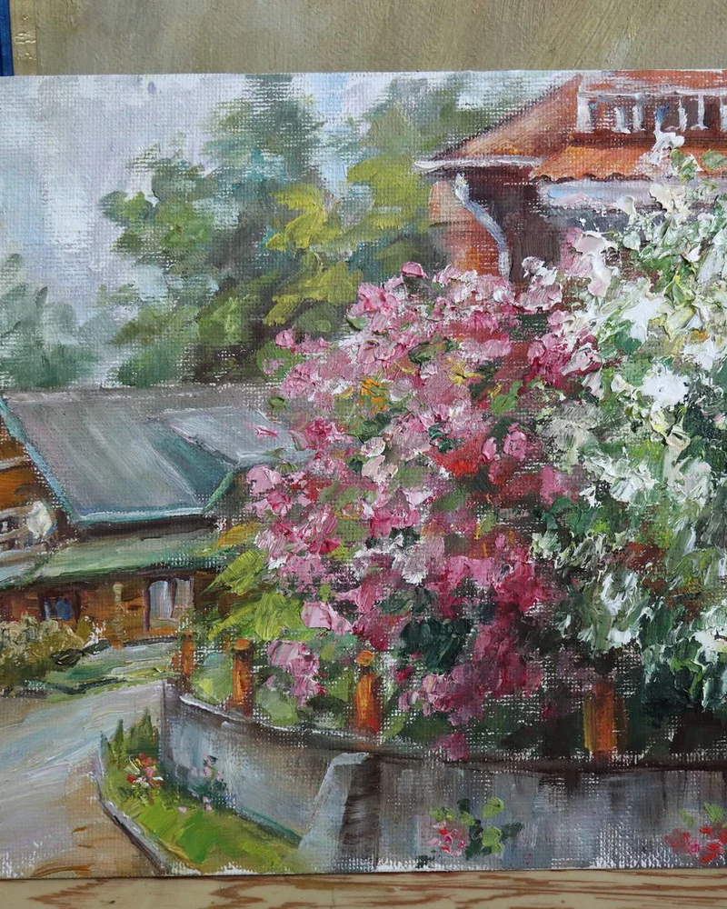 "Пасмурно в Лоо" картина маслом