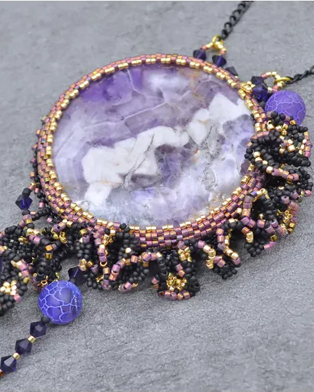 Кулон с аметистом и Swarovski