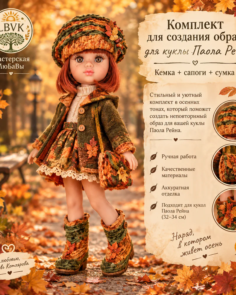 Сапоги, сумка, кепка для кукол — Осенний