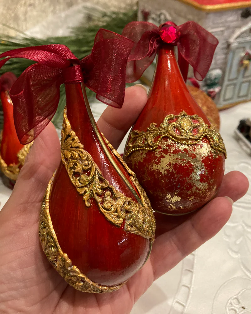 Набор из ёлочных игрушек и шкатулки "Зимняя сказка"