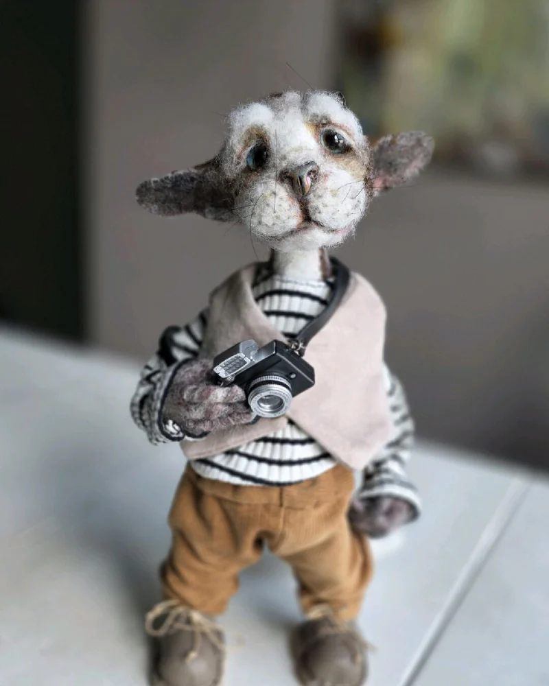 Кот Борис. Игрушка из шерсти