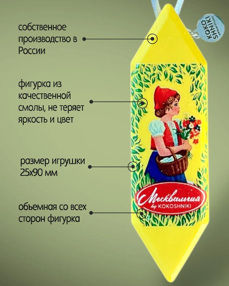 Елочная игрушка 10 см конфета желтый 1 шт