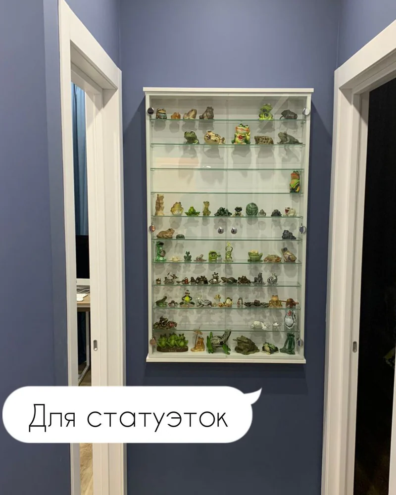 Витрина для коллекции, - " Белая шагрень "