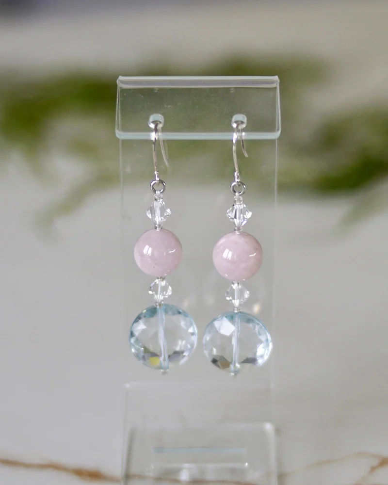 Серьги с розовым кварцем — Серьги с розовым кварцем