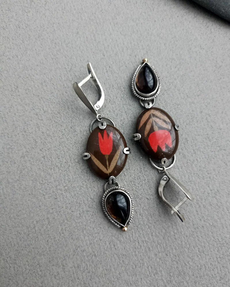 Серьги Тюльпаны