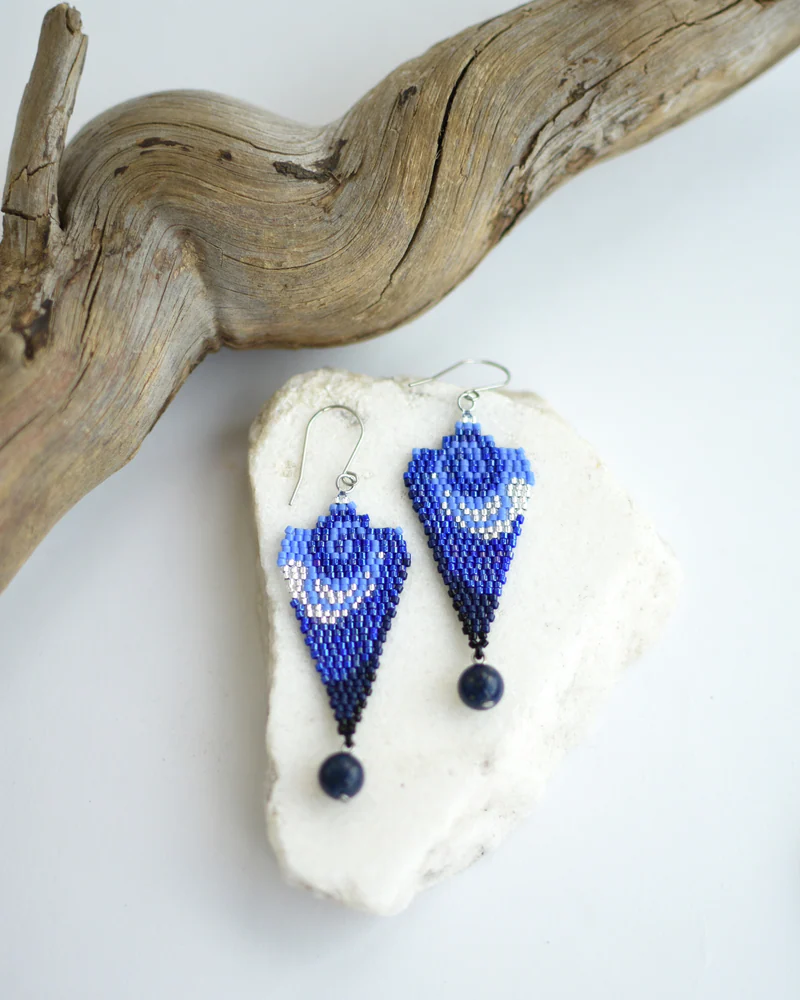 Серьги из бисера "Водоворот"