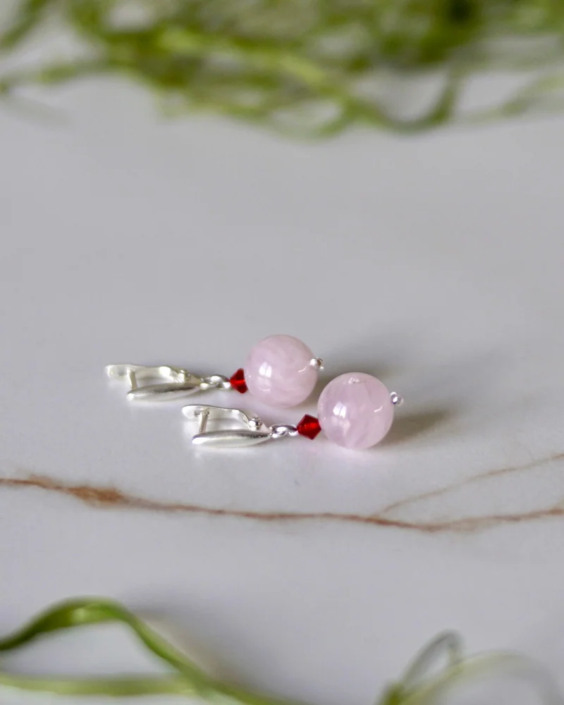 Серьги с розовым кварцем — Серьги с розовым кварцем