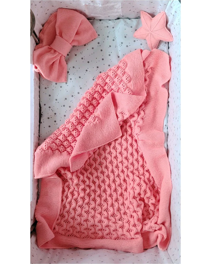 Детский вязаный плед-конверт 95 × 95 см — Стандартный