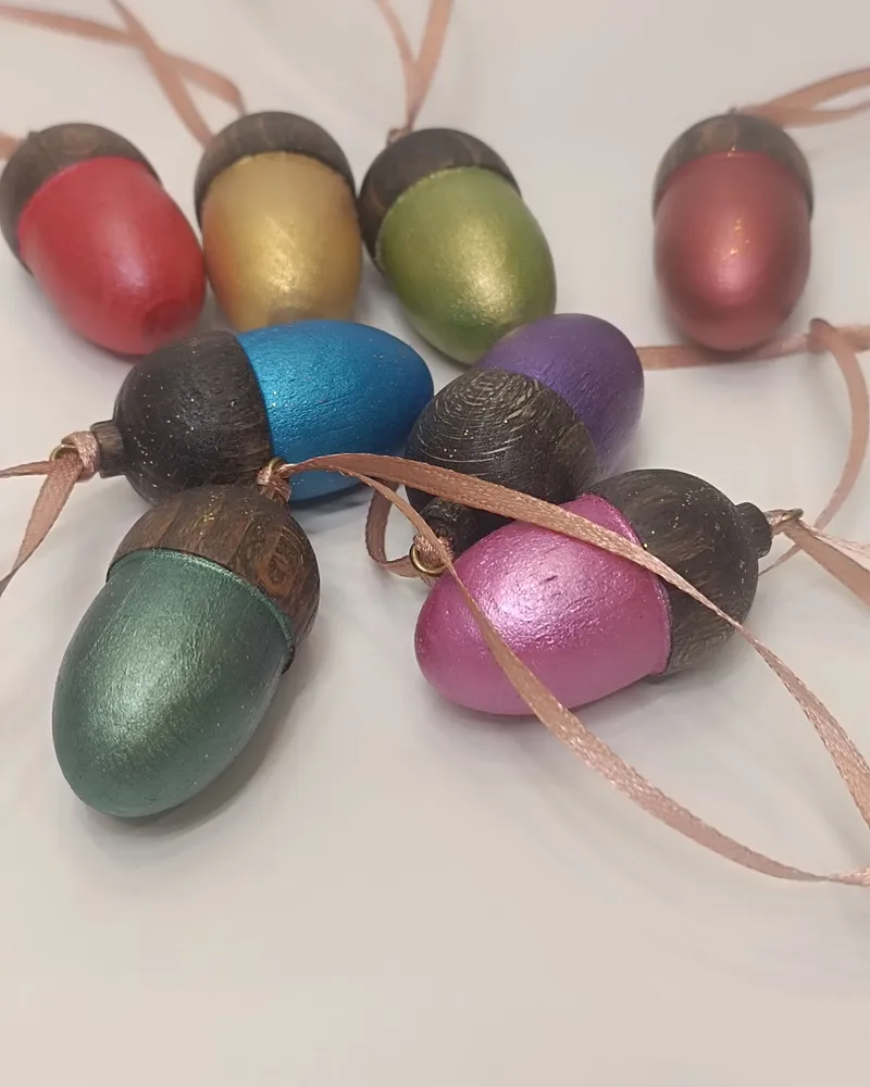 Ёлочные игрушки Желуди малые,8 шт — Желуди леденцы малые