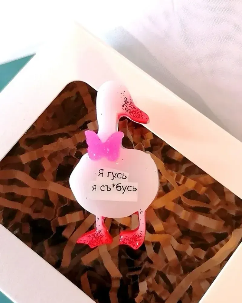 Брошь Гусь — Эпоксидная смола