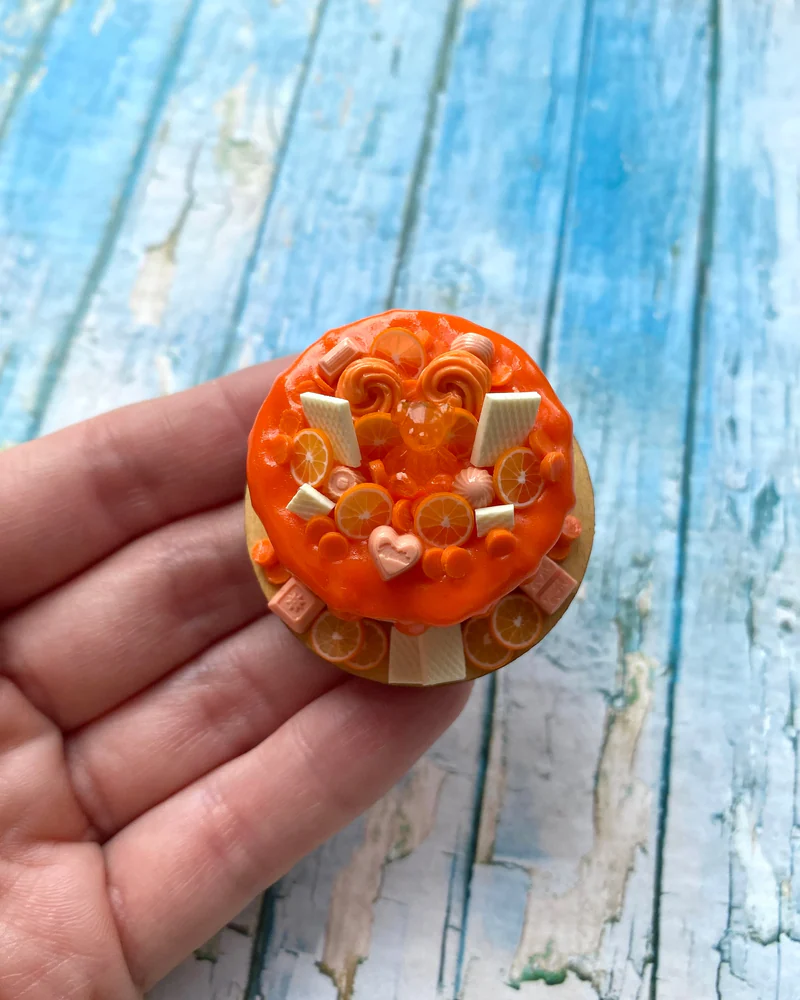 Миниатюрный торт «Апельсиновый Рай 🍊» Кукольная миниатюра