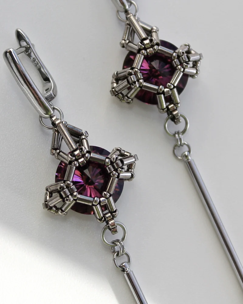 Роскошные серьги «Royal Elegance» — аметистовые — Основной