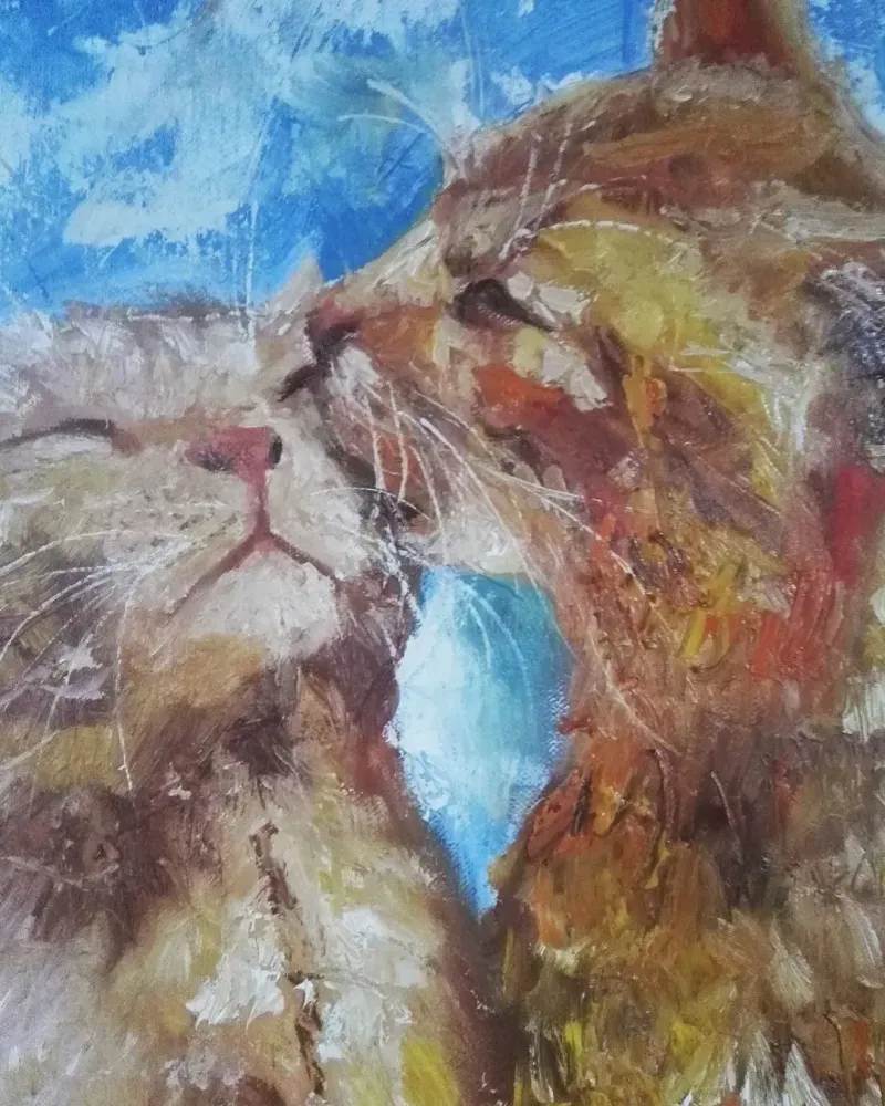 Поцелуй. Картина маслом 40×40 см — 40×40 см