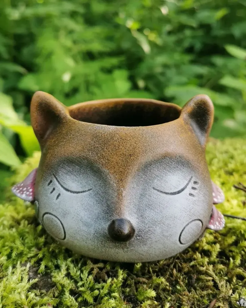Лисичка с мухоморами, мини-кашпо