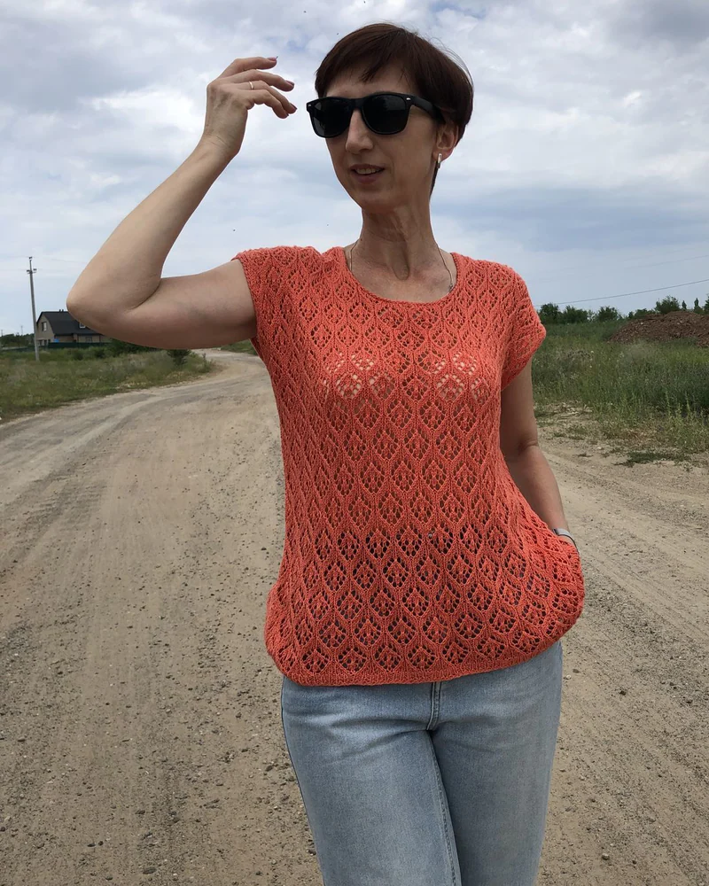 Майка вязаная — Ажурная майка