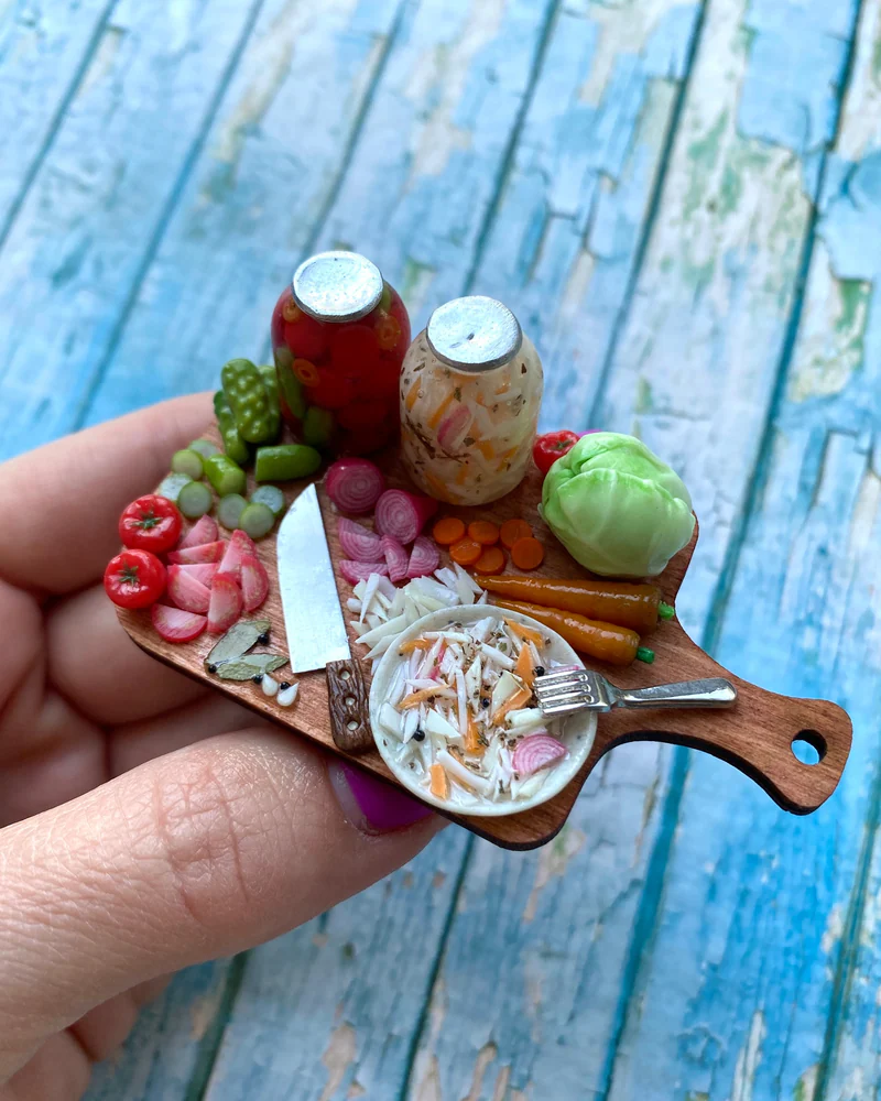 Кукольная Миниатюра «Зимние заготовки 🍅🥒🥬»