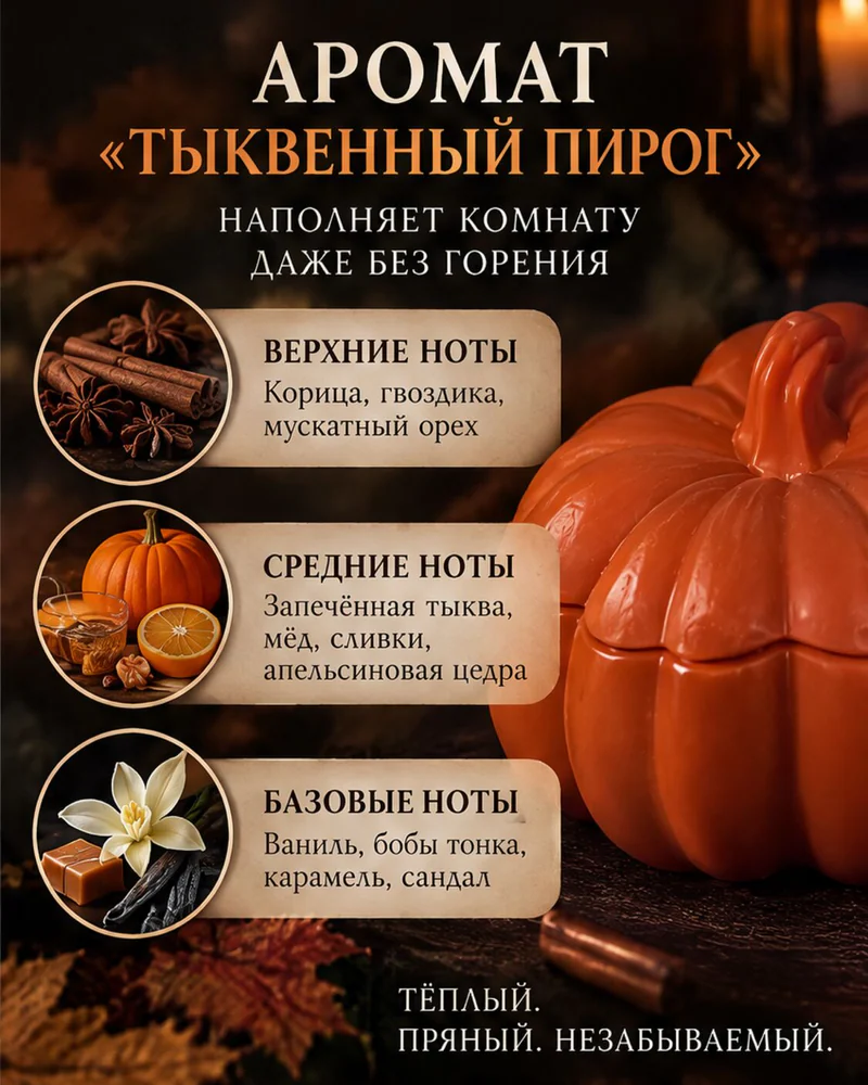 Свеча «Тыквенный пирог» — осенняя композиция