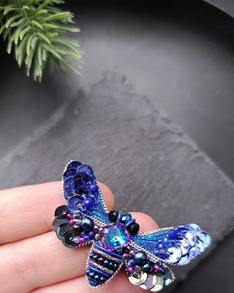 Брошь Синий Мотылек