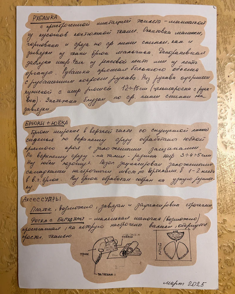 Внятные эскизы с подробным описанием для швей