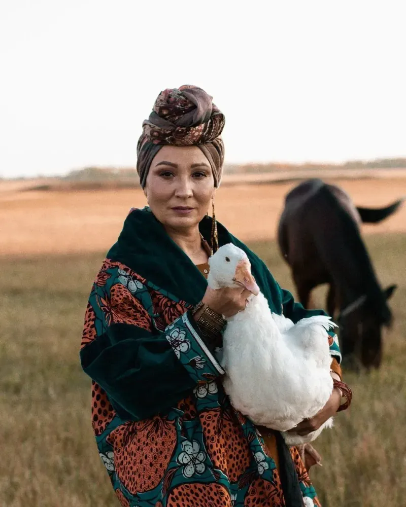 Стеганое пальто из африканского хлопка «Клубничное» — Основной