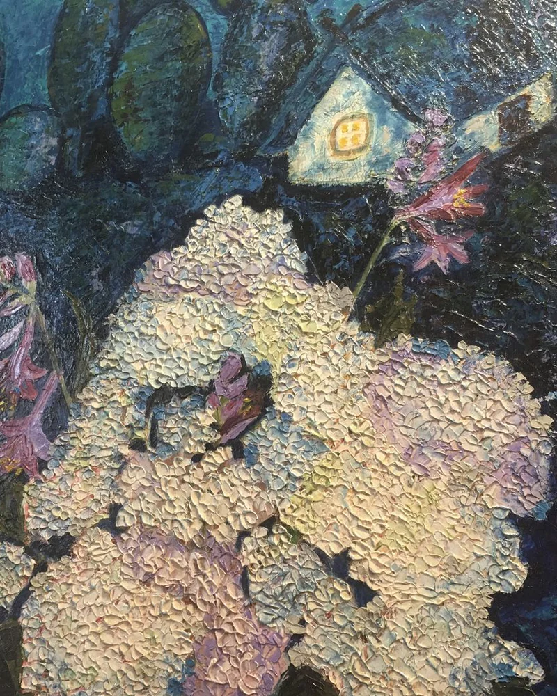 Картина маслом Гортензия