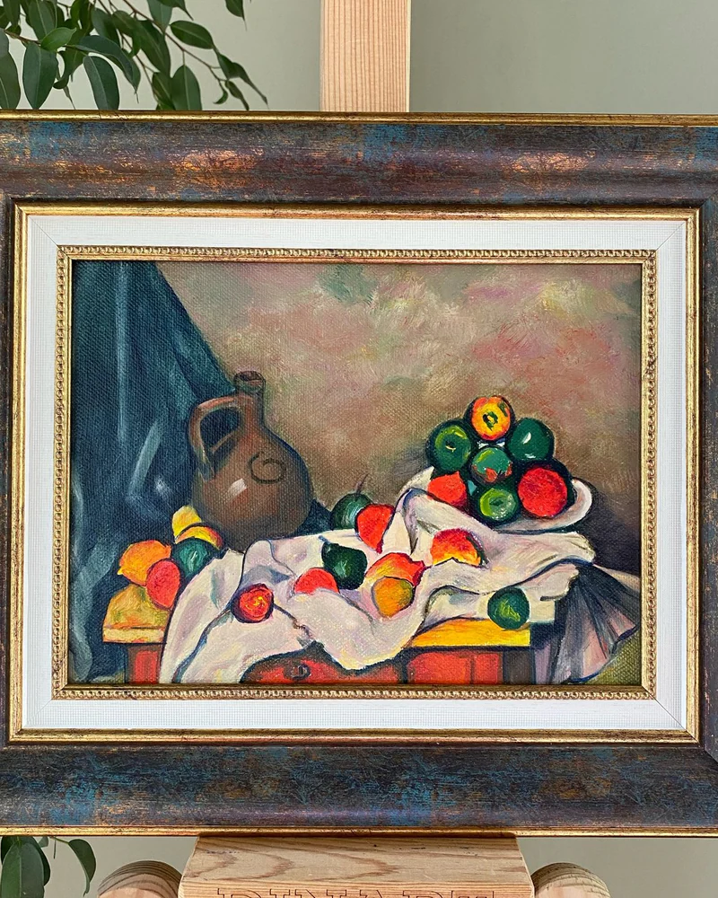 Копия маслом: П. Сезанн, натюрморт 30×35 см — Оригинал