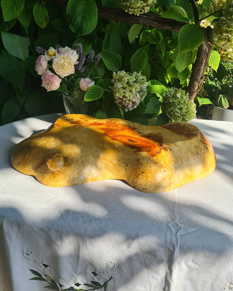 Эксклюзивное большое блюдо из редкого капа клена (ручная работа)