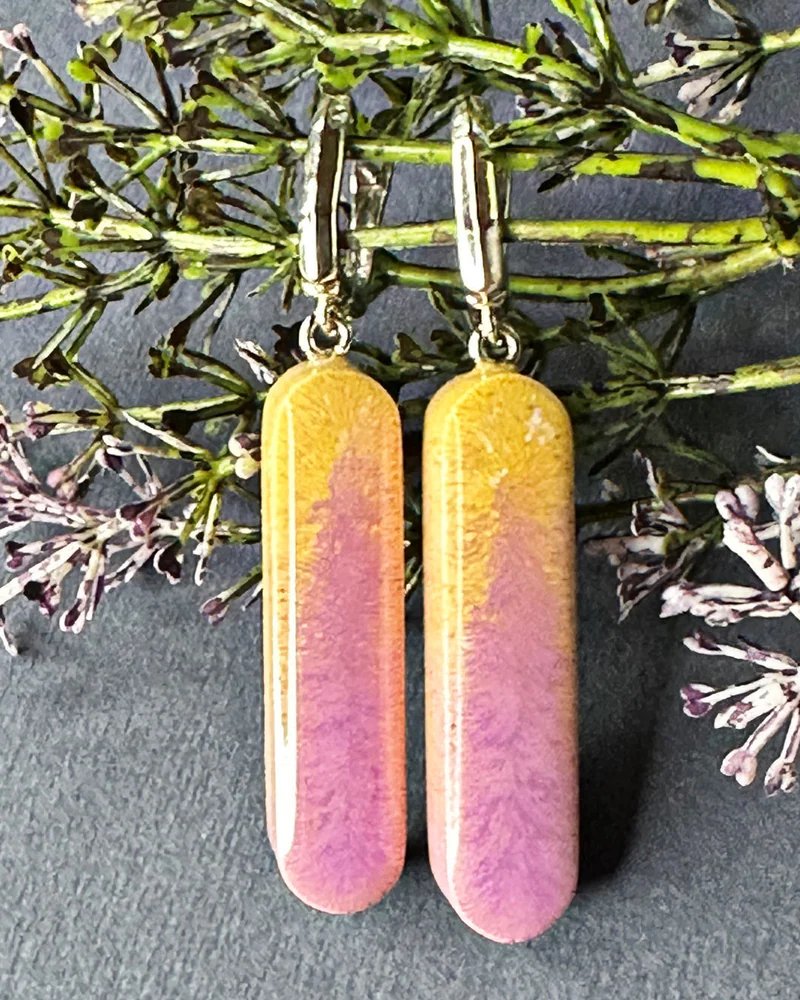 Серьги из смолы Рассвет