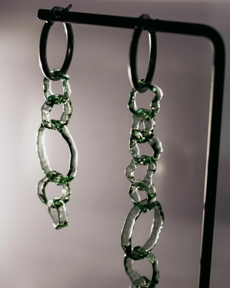 Серьги асимметричные из стекла