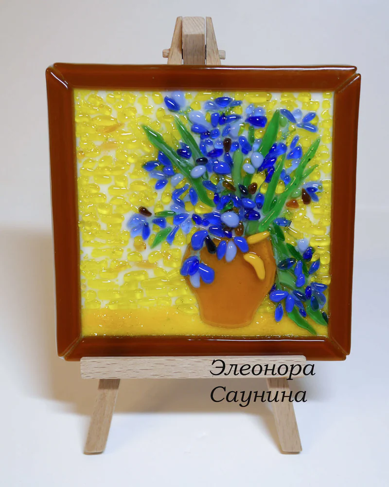 Миниатюрная картина стекло Ирисы Ван Гога