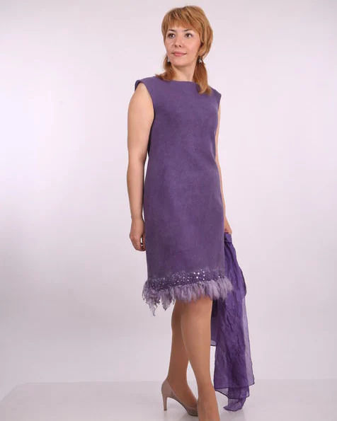 Валяное платье "Dark purple"