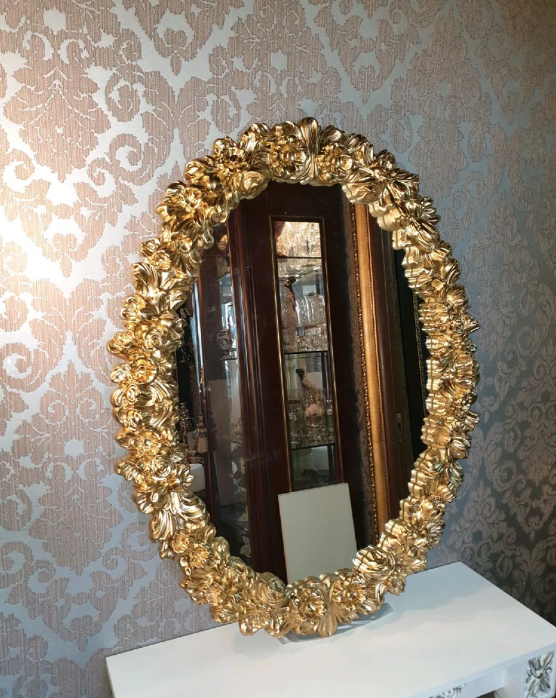 Зеркало настенное резной раме (слоновая кость) — Основной