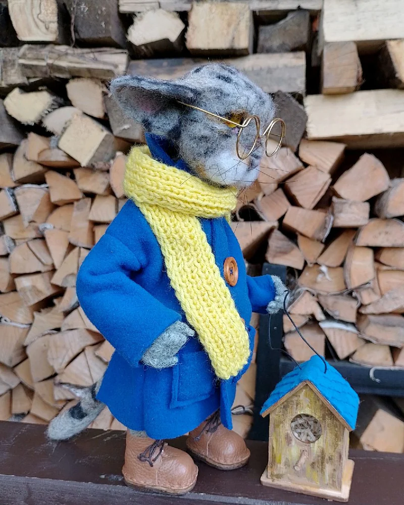Кот Василий. Игрушка из шерсти
