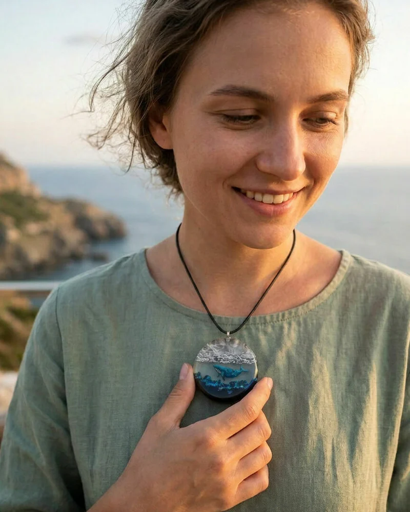 Кулон "Whale blue" — Основной вариант