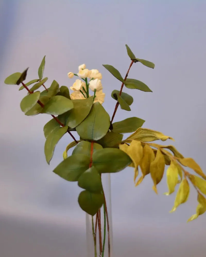 Эвкалипт веточка Интерьерный букет из кожи