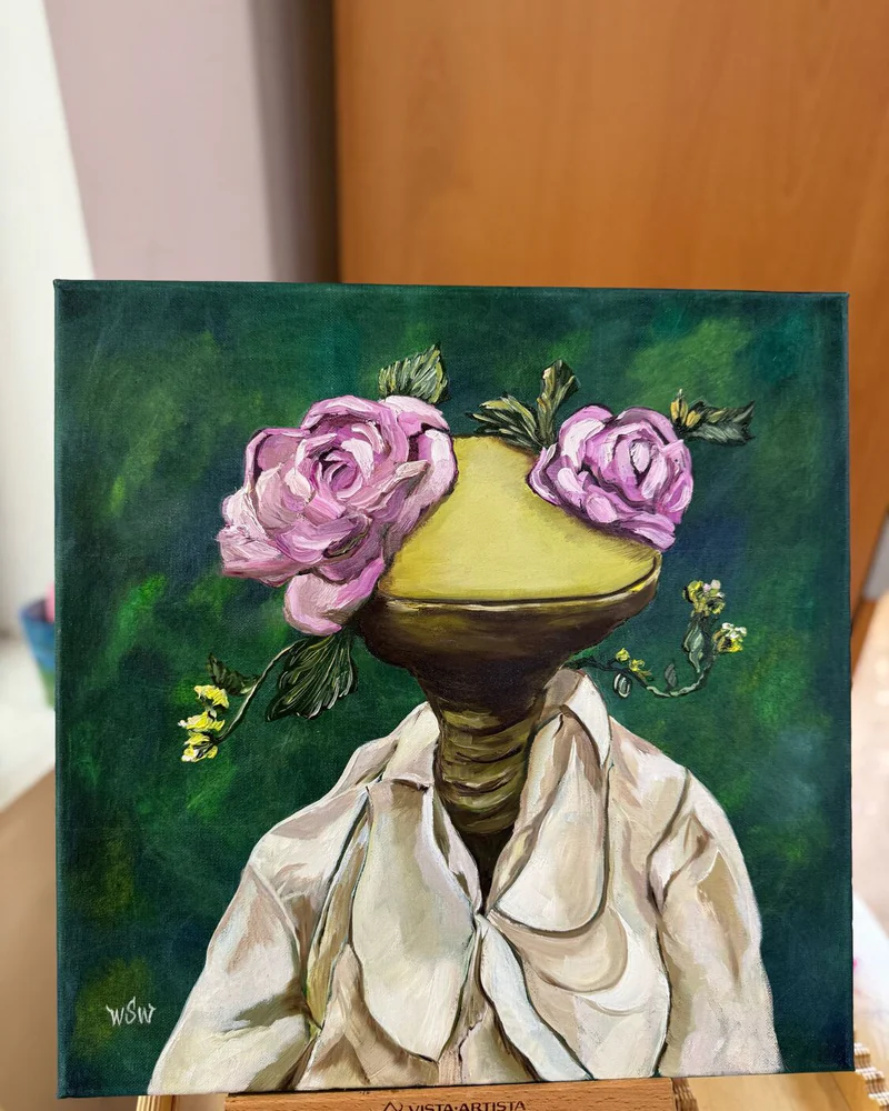 Картина маслом «Мадам» 40×40 см, поп-арт — Оригинал