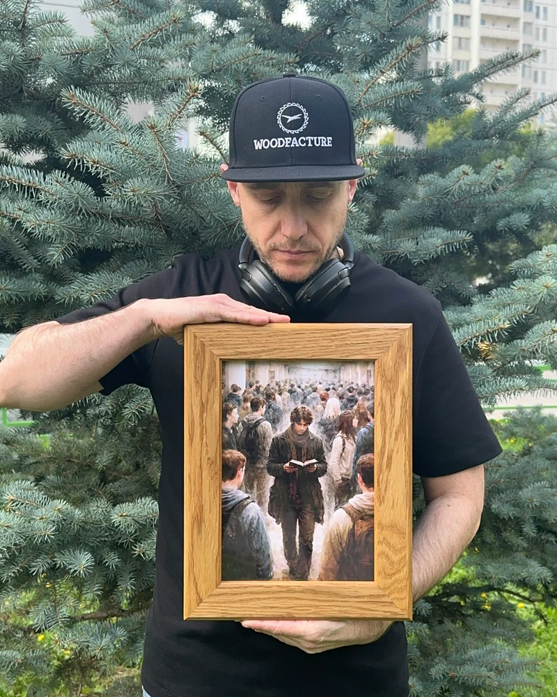 Фоторамка. Багет 50мм.СТЕКЛО.А4.Дуб.Цвет:натуральный.Матовый. — Цвет:натуральный.