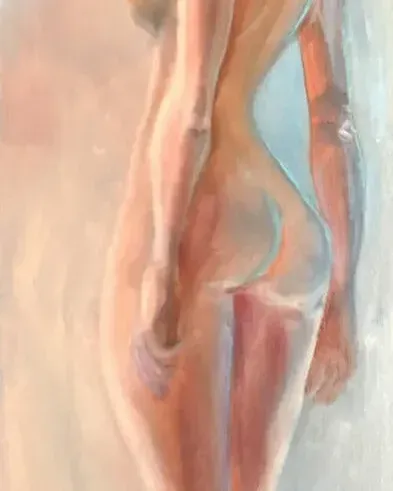 Обнаженная девушка. Картина маслом 20×70 см — 20×70 см