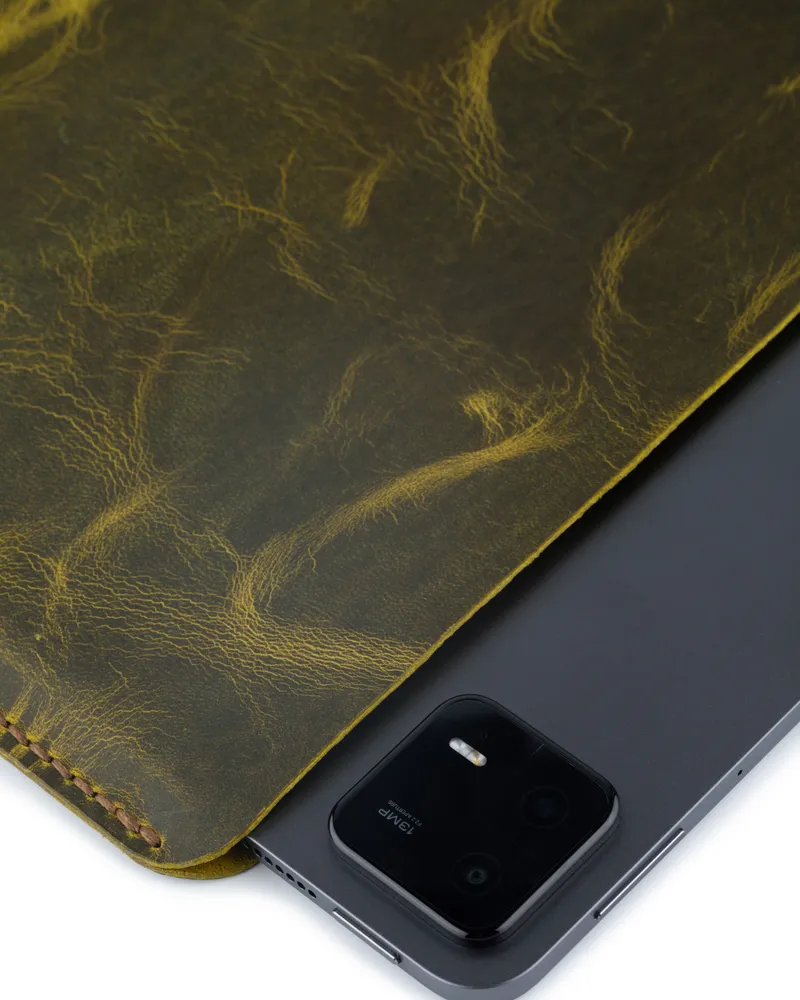 Кожаный чехол для планшета Xiaomi Pad 6 горизонтальный — Лайм