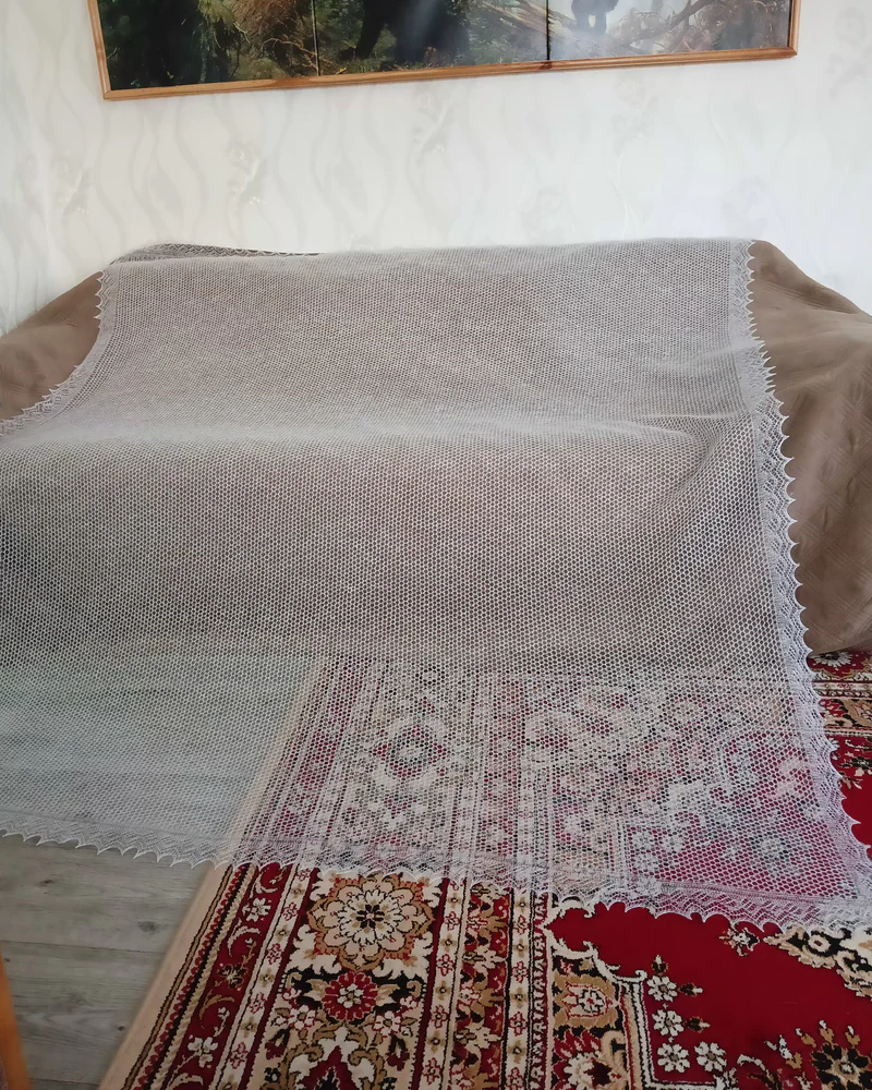 паутинка пуховая ручной работы — Белая паутинка